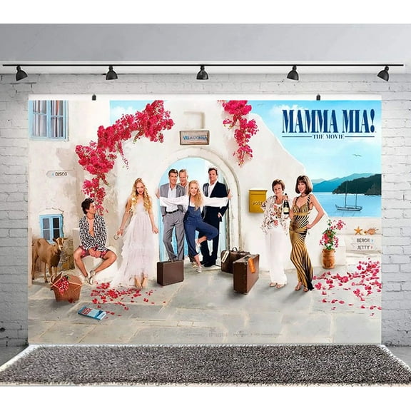Mamma Mia Backdrop Banner Party Supplies Poster Movie Theme Background for Photography Kids Birthday Decorations