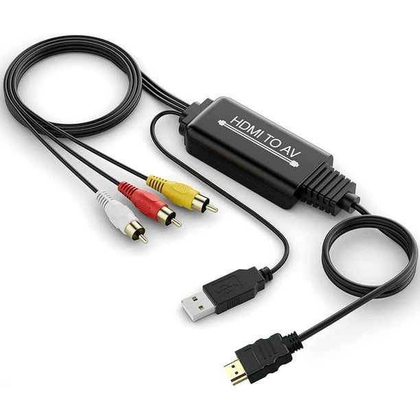 welzijn ei Benodigdheden DIGITNOW HDMI to RCA Converter, HDMI to RCA Cable Adapter, 1080P HDMI to AV  3RCA CVBs Composite Video Audio Supports NTSC for PC, HDTV, DVD, VHC VCR -  Walmart.com