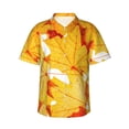 thumbnail image 1 of Balery Autumn Maple Leaves Camisas hawaianas de manga corta para hombre, camisas playeras de corte holgado, camisas de vacaciones con botones,X-Large, 1 of 7