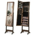 thumbnail image 1 of Costway Armoire à Bijoux Miroir Organisateur Boîte de Rangement avec Support Cadeau de Noël Brun, 1 of 10