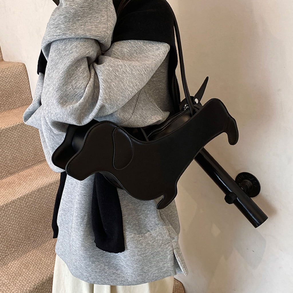Necvior Unique Dachshund Designs Shoulder Bag PU Handbag Underarm Purse for Lady