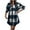 Blue, variant on IROINNID Women's Mid-Length Woolen Coat Turndown Lapel Plaid Long Sleeve Comfy Casual Pockets Tops Jacket Plaid Coat, Red