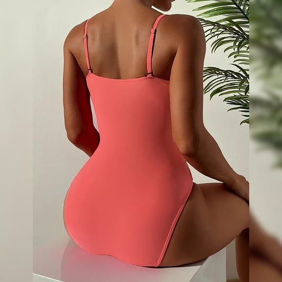 Vedolay Swimsuit Women Womens Cutout Lace Up Backless High Cut One Piece Swimsuit,Orange M