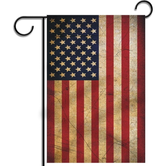 American Flag Garden Flag 12x18 Inch Double-Sided Outdoor Yard Flag Premium Linen Patriotic Decor for Holidays and Year-Round Display Colorful