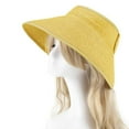 thumbnail image 3 of Women's Wide Brim Visor Hat with Bow Detail Adjustable Velcro Closure for Beach or Outdoor Protection - Yellow, 3 of 6