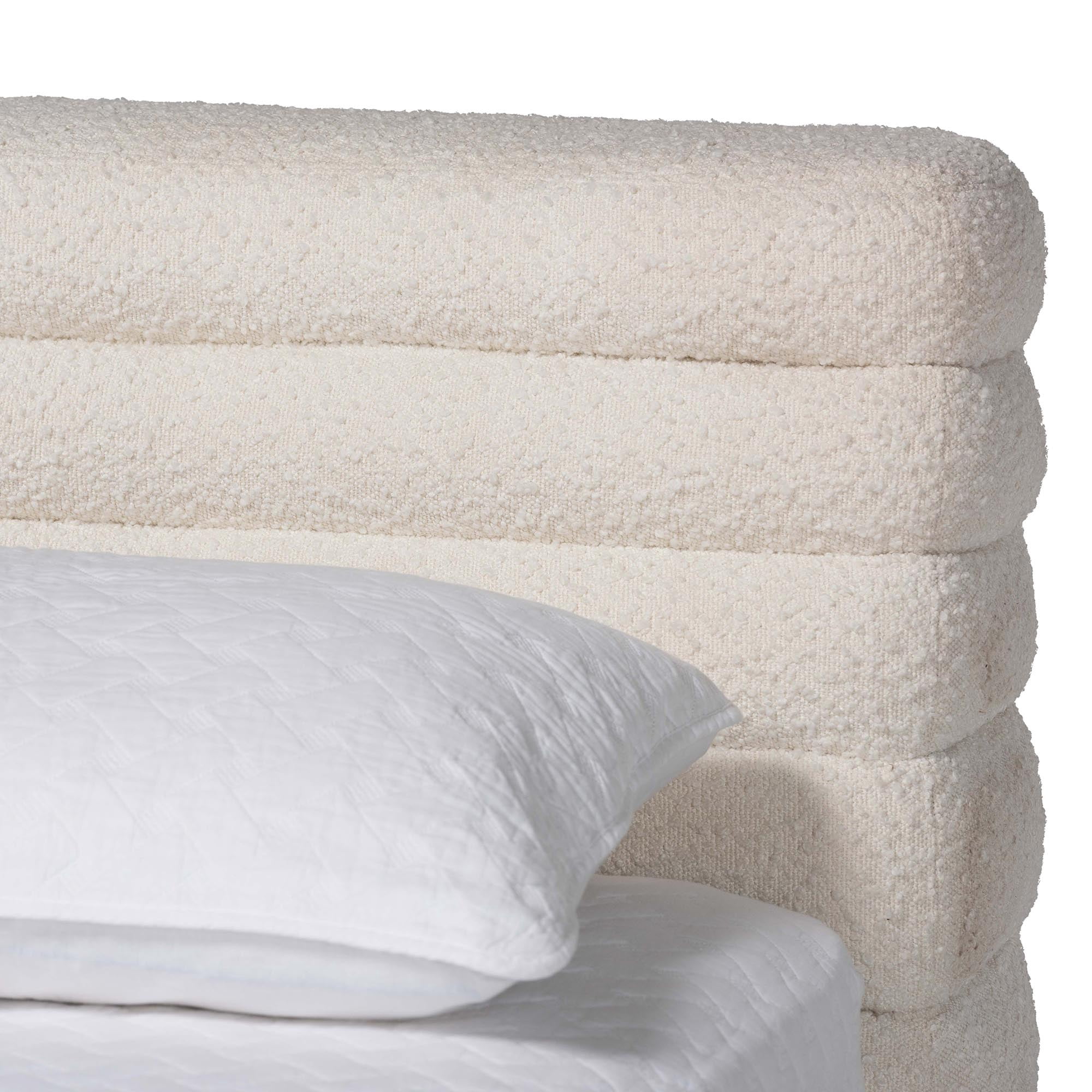 Baxton Studio Alfie Modern Floating Bed, King, Cream