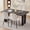 Gray Table+4 White Chairs, variant on 63" Dining Table Set for 4 6 People, 5 Piece Kitchen Dining Room Table with 4 Blue Chenille Chairs for Living Kitchen Room Apartment
