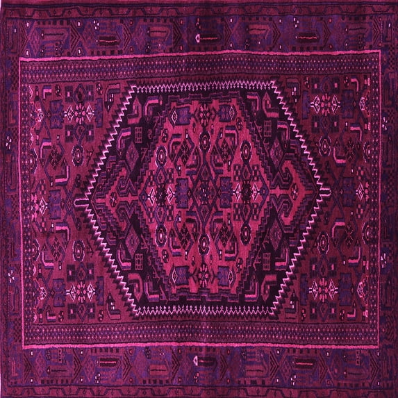 Ahgly Company Indoor Square Persian Pink Traditional Area Rugs, 8' Square