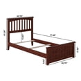 thumbnail image 2 of Leo & Lacey Solid Wood Twin Bed with Footboard with UBS Charger in Walnut, 2 of 2