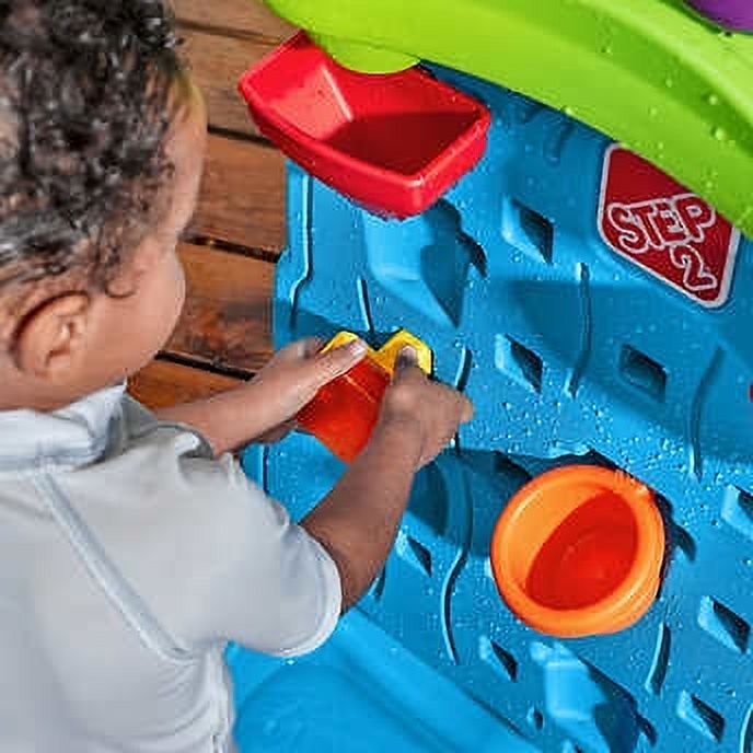 Step2 Waterfall Discovery Wall Blue Plastic Water Table for Toddlers with 13-piece Playset - image 4 of 8