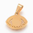 thumbnail image 2 of Ion Plating(IP) 304 Stainless Steel Enamel Pendants Eye Golden 13x16x1.5mm Hole: 4x7mm 10pcs, 2 of 2