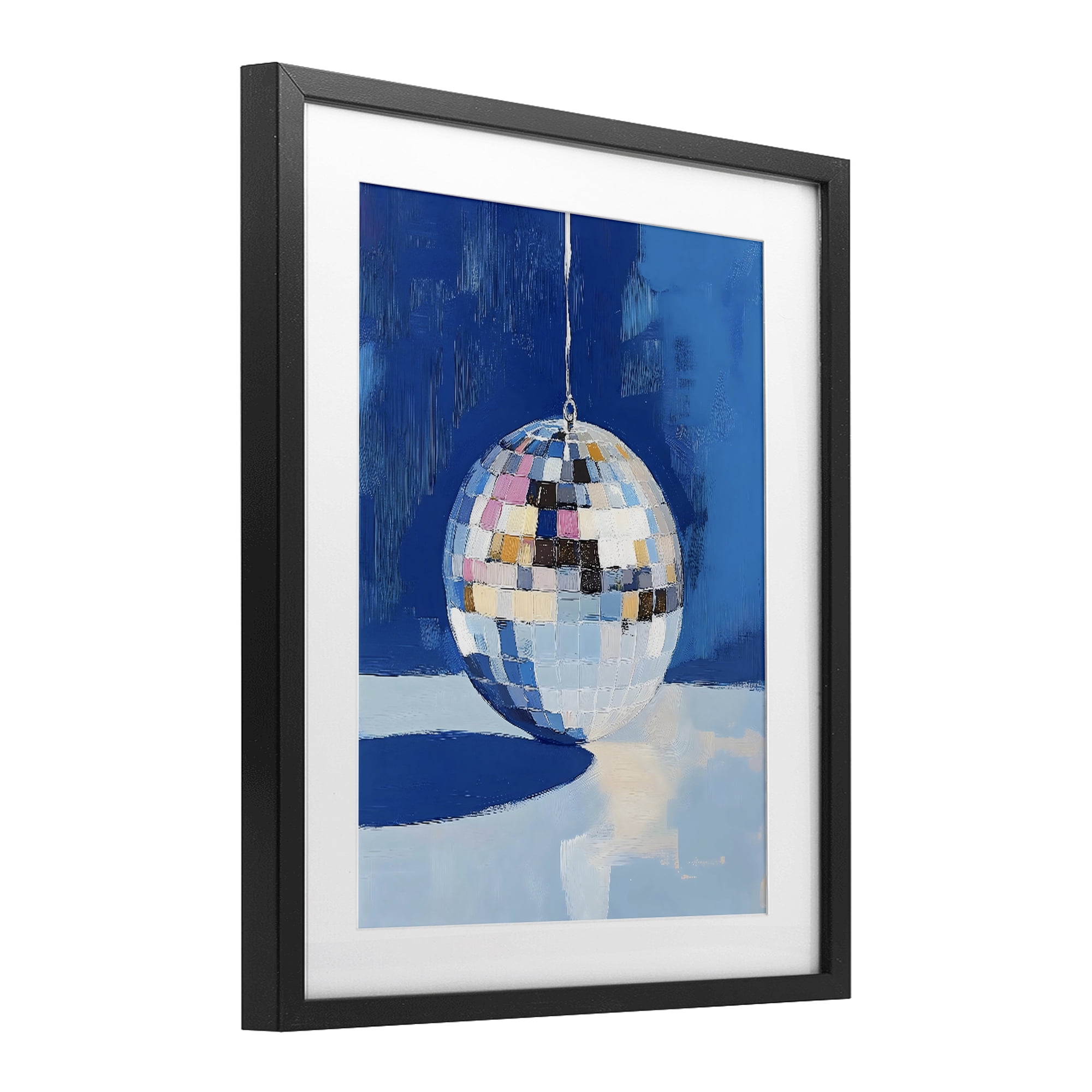 Stupell Industries Silver Dance Disco Ball Black Framed Print Under Glass, design by The Prints Vibe