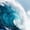 Raw Ocean Waves, variant on Elephant Stock Violent Blue Wave Wall Art - Horizontal Canvas Wall Art - Living Room Wall Decor - Beach Canvas - Gray And Teal Decor - 12" x 8"