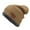 Khaki, variant on Opolski Men Winter Hat Knitted Unisex Fleece Thickened Soft Keep Warm Cold-proof Plush Solid Color Men Beanie Coffee