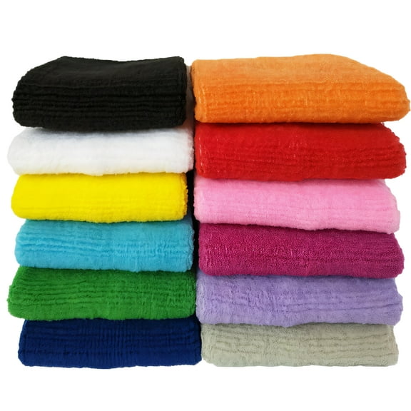 12 Pairs Neon Wristbands, Nylon Sweat Absorbing Sports Wrist Bands, Elastic Design, Athletic Wrist Sweatbands for Tennis Football