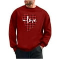 thumbnail image 2 of PNTUTB Casual Crew Neck Pullover Fashion Valentine's Day Print Long Sleeves Loose Comfort Sweatshirts for Men, 2 of 6