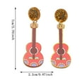 thumbnail image 3 of QIQUWOHUL Mexican Carnival Earrings Stud Earrings Hat Violin Colorful Print Simple Fashion Geometric Earrings Earrings Accessories Female, 3 of 4