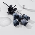 thumbnail image 4 of Halloween Roses Artificial Flowers, Dark Gray Silk Rose Buds, Gothic Faux Rose Bouquet, Black Themed Silk Flower Stems, Halloween Decorative Floral Sprigs Halloween Party Home Decorations, 4 of 5