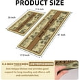 thumbnail image 3 of Farmhouse Kitchen Rug Set of 2 Brown French Country Anti Fatigue Non-Slip Kitchen Mats Vintage Rustic Comfort Standing Mat Waterproof PVC Carpet for Laundry Office Sink (17.3" x28" + 17.3" x 47"), 3 of 6