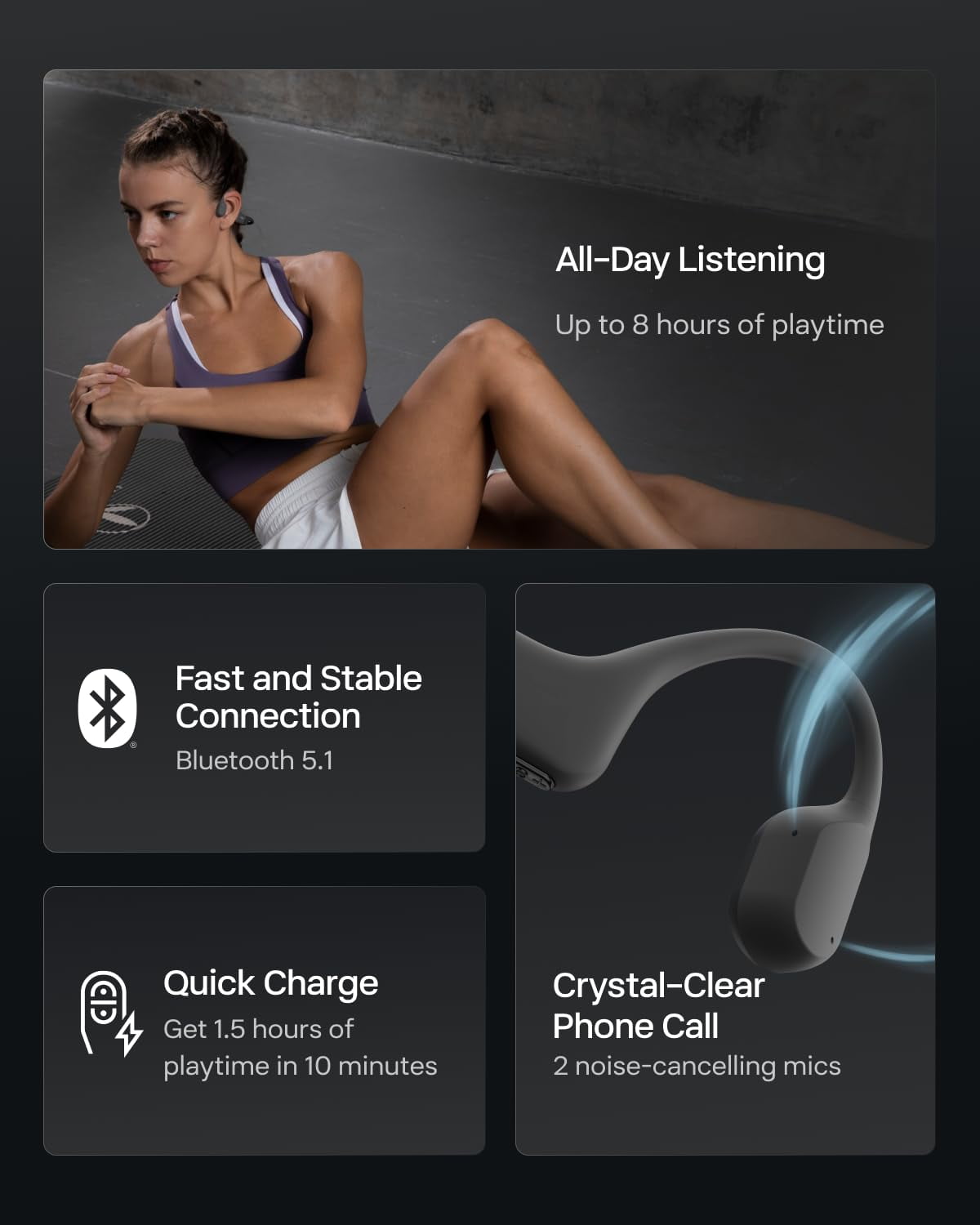 Restored Shokz OpenRun Mini Bone Conduction Waterproof Bluetooth Headphones for Sports(Formerly Aeropex), Black(Refurbished)