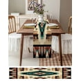 thumbnail image 3 of Turquoise Aztec Table Runner-Cotton Linen- 120 Inch Holiday Dresser Scarves, Boho Southwestern Vintage Tribal Ethnic Tablerunner for Kitchen Coffee/Dining Living Room Dinner Scarf Décor 13x120, 3 of 9