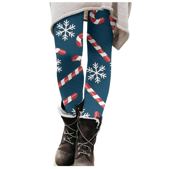 FUZHIQ Christmas Leggings for Women Soft Maternity Friendly Christmas Lights Comfortable Christmas Day Pants Christmas Leggings