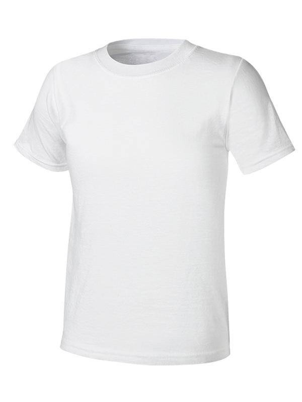 Hanes Boys Undershirts, 5 + 3 Bonus Pack Tagless EcoSmart White Crew Undershirts, Sizes S-XL - image 5 of 7