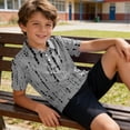 thumbnail image 2 of Abcomgle Kids Polo Shirts Boys 12-14 Short Sleeve Pique Polo Shirts for Boys Button Down Striped Uniform Shirts for Boys Casual Collared Performance Polo Shirts for Boys, 2 of 6
