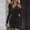 Black, variant on Daiosportswear Womens Long Sleeve Sweater Dress Fall Winter Bodycon Button Side V-Neck Trendy Ribbed Knit Mini Dresses,with Specially Designed Neckline Buttons,Dresses for Women White 4(S)