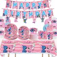 thumbnail image 2 of Decoración para fiesta de cumpleaños de ángel de puntada rosa de Disney Anime, juego de espirales para insertar globos y banderas para tartas, suministros de regalo, juguetes, 2 of 5