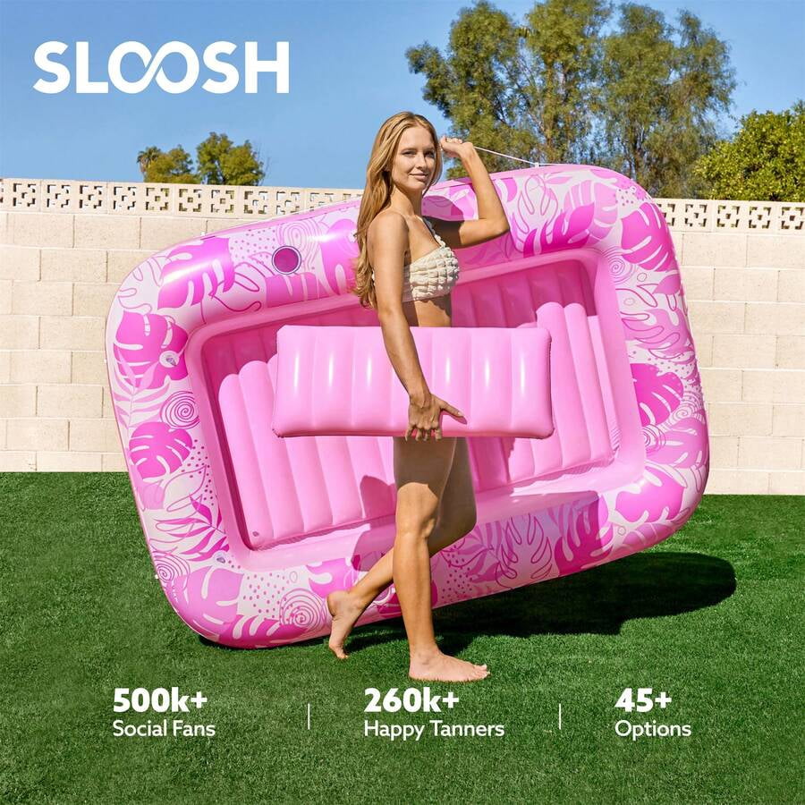 70" X 46" Swimming Pool Floating Tanning Pool Hammock Lounger, Water Inflatable Float Bed Inflatable Tanning Pool Lounger Float Large Suntan Tub Pool Floats Sun Tan Tub Ice Bath Tub Tanning Bed Blow