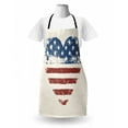 thumbnail image 3 of Americana Apron, Patriotic America USA Flag Heart Shaped Stars and Stripes Inspirational, Unisex Kitchen Bib with Adjustable Neck for Cooking Gardening, Adult Size, Blue Vermilion, by Ambesonne, 3 of 4