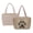 Beige - Aztec Bear Paw Print, variant on ZUXONGSY American Flag Wolf Print Women's Quilted Travel Tote Bag – Reversible Handbag with Stitching, Large Capacity 15" Laptop Shoulder Bag, Multiple Pockets for Work Shopping, Camel