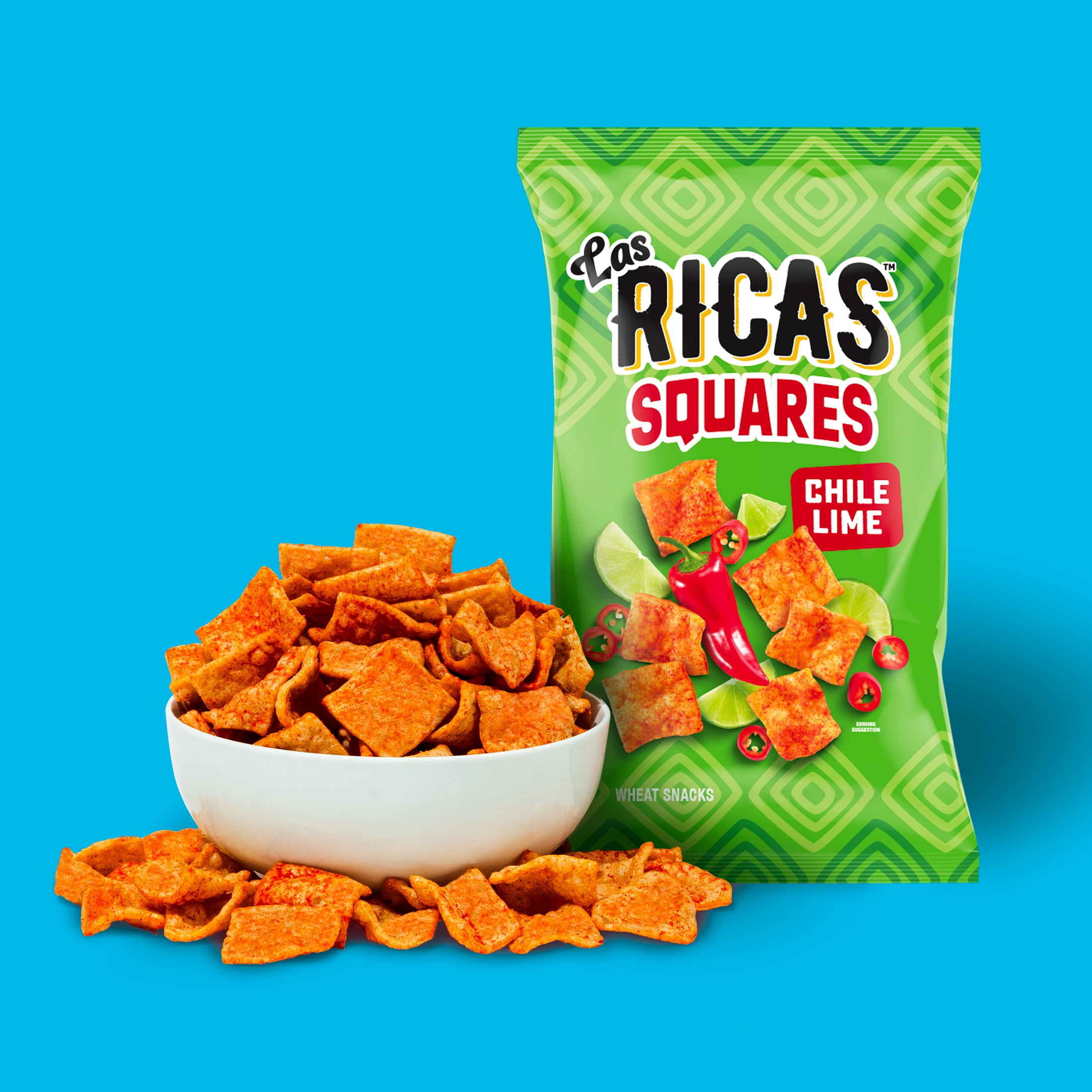 Las Ricas Chile and Lime Squares, 6.5oz Bag
