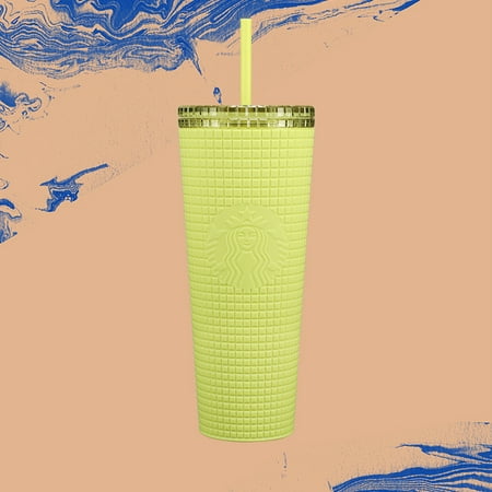 

Startbucks Yellow Grid Green Meadow Tumbler 24oz Venti