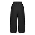 thumbnail image 6 of KyCheLot Women's Casual Capri Pants Elastic Waist Solid Color Drawstring Loose Cropped Pants with Pockets, 6 of 7