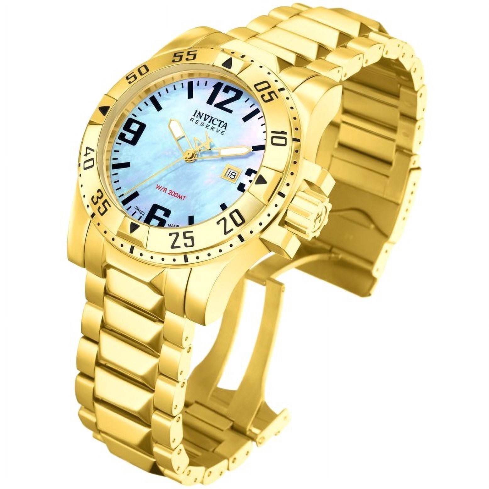 Invicta Men's 6244 Excursion Reserve Mother of Pearl Dial Gold Plated Steel Dive Watch