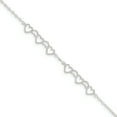 thumbnail image 1 of 925 Sterling Silver 9 Inch Heart Link Anklet Love, 1 of 6