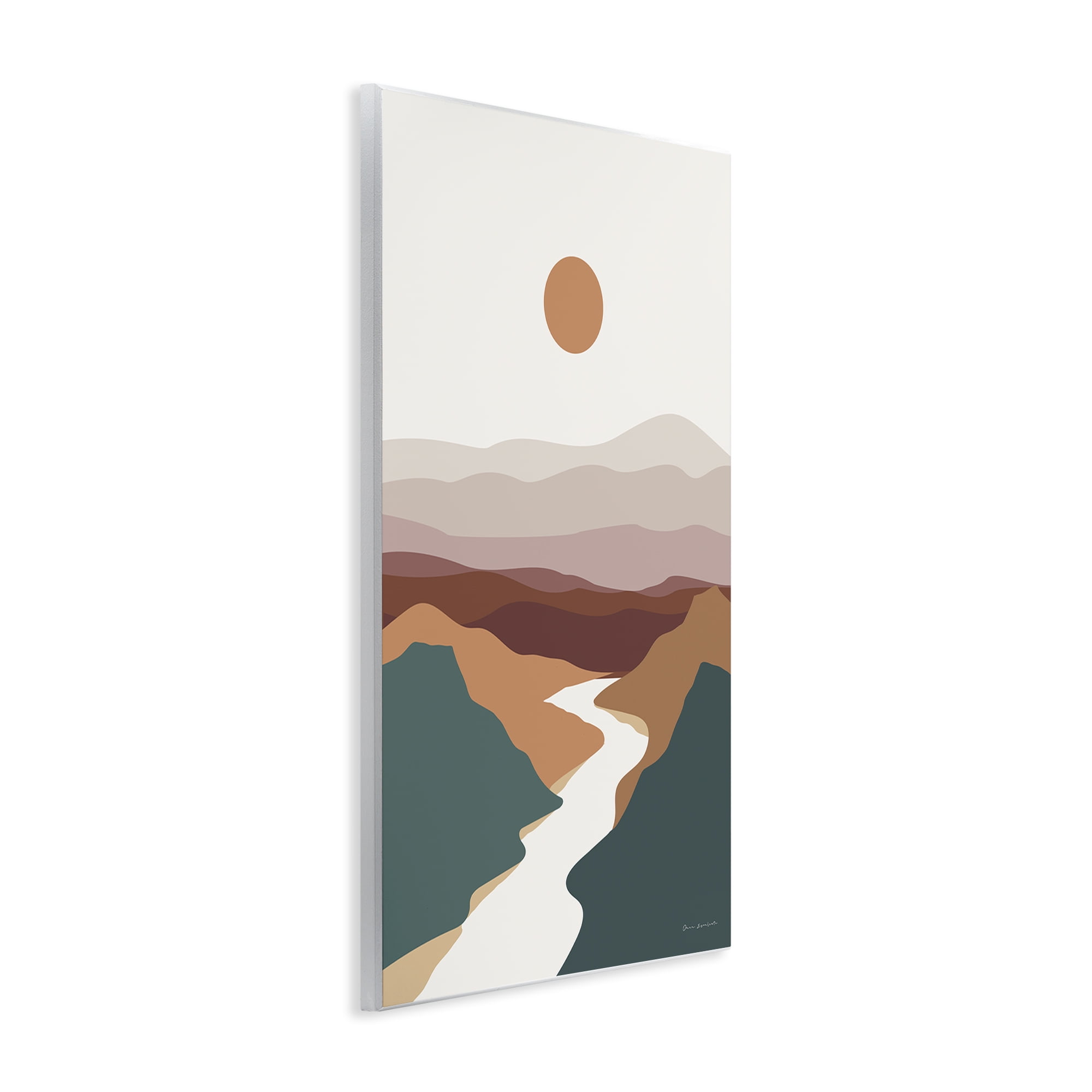 Stupell Industries Natural Mountain Valley Landscape & Nature Painting Unframed Art Print Wall Art, 10 x 15