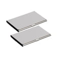 thumbnail image 4 of unbranded 1Ud Simple Metal Plateado Portatarjetas Para Tarjetas De Y Crédito Delgado Y Portátil, 4 of 8