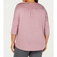 thumbnail image 2 of Ideology Womens Plus Burnout 3/4 Sleeves Pullover Top Purple 3X;3X, 2 of 2