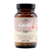 Organic Garlic Capsules - 650mg Capsules 100 Count Vegetarian Pills Supplement, Odorless Garlic Powder Capsules & Extract