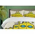 thumbnail image 4 of Ambesonne Yellow Submarine Duvet Cover Sets, Grunge Style, 2-Queen, Grey Yellow Blue, 4 of 6