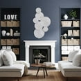 thumbnail image 6 of Oversized Abstract Wall Art, 7 Connected Bursts, Incised Roundels, Artisan Rubbed, Pale White Accent Patina Over Carved Wood,  42.5  x 24.75 Inches Boho Chic Collection, 6 of 6