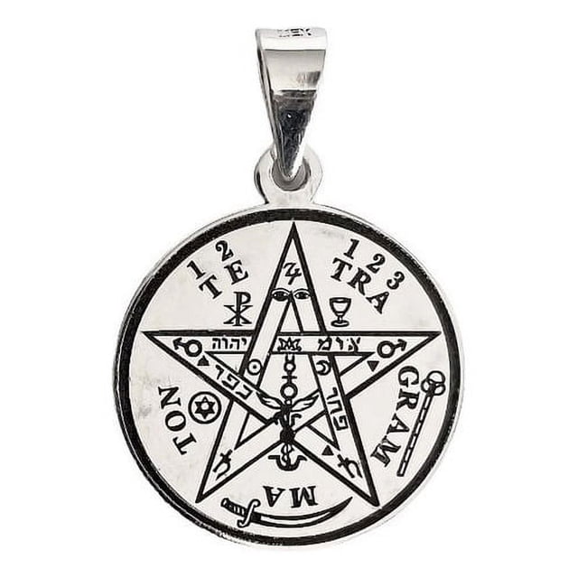 JOYARIS Dije A Laser Tetragramaton Pentagrama Plata Solida Ley 925 DM-0000355