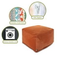 thumbnail image 6 of Majestic Home Goods Indoor Micro Velvet Orange Villa Ottoman Pouf, 6 of 6