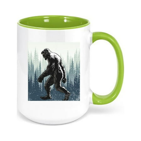 

Sasquatch Coffee Mug Sasquatch Forest Bigfoot Cup Bigfoot Coffee Cup Sasquatch Lover Sublimated Design Gift For Him Bigfoot Gift GREEN