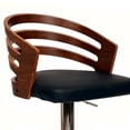 thumbnail image 6 of Armen Living Adele Modern Faux Leather Swivel Barstool in Black, 6 of 6