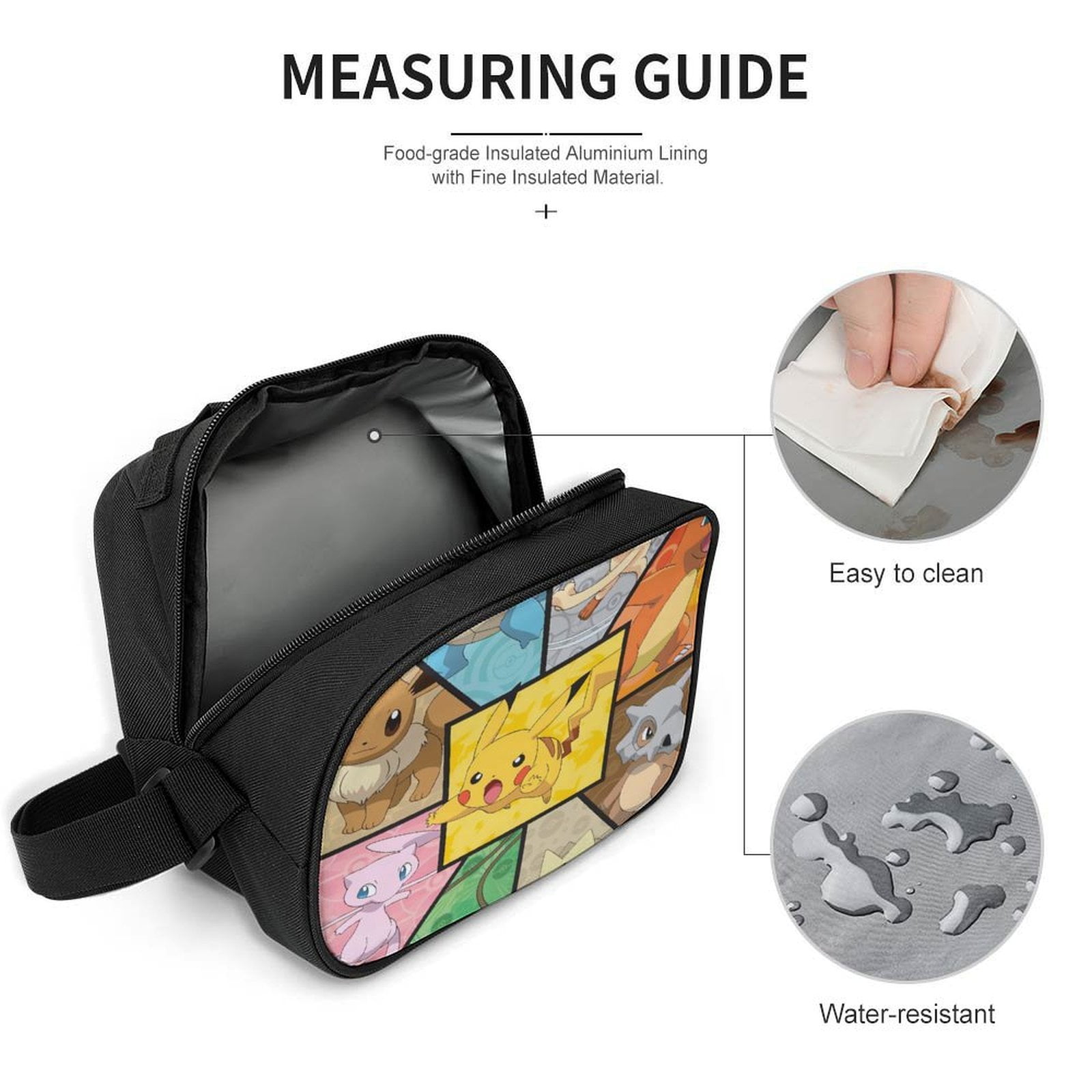 Poke-mon Cartoon Lunch Bags Are Suitable For Work Travel And Outdoor Activities One size