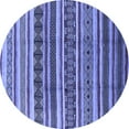 thumbnail image 1 of Ahgly Company Indoor Round Solid Blue Modern Area Rugs, 3' Round, 1 of 4